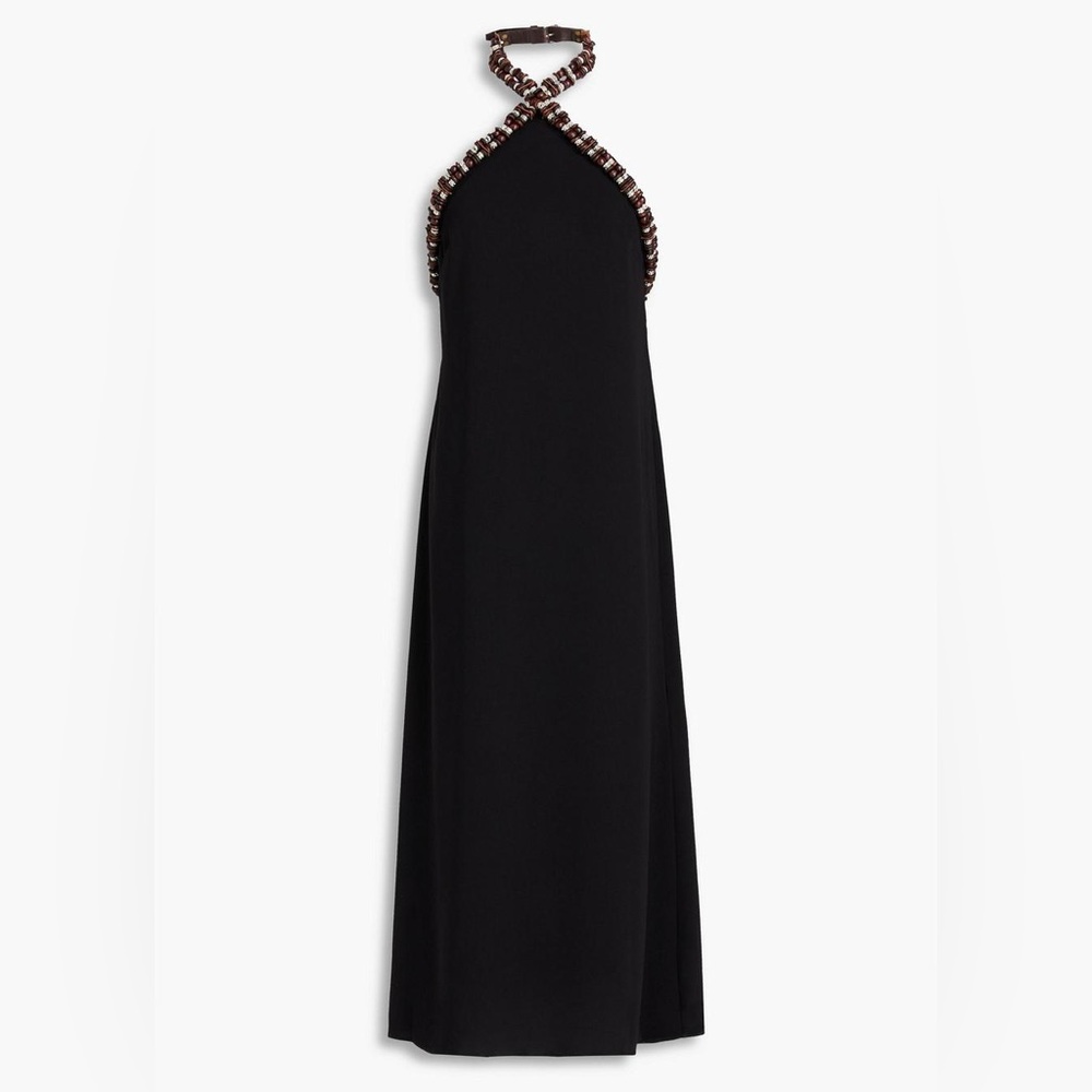 16ARLINGTON Vette Midi Dress in Crepe Black